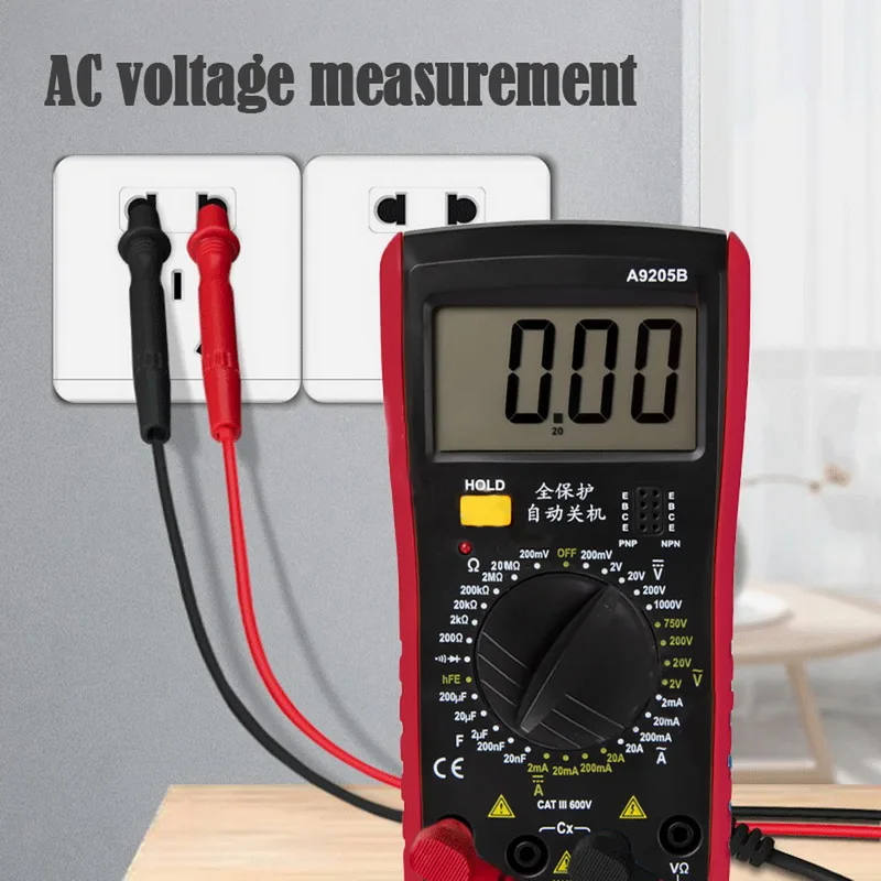 A9205B цифровой мультиметр AC/DC Напряжение Ток Сопротивление Емкость ручной