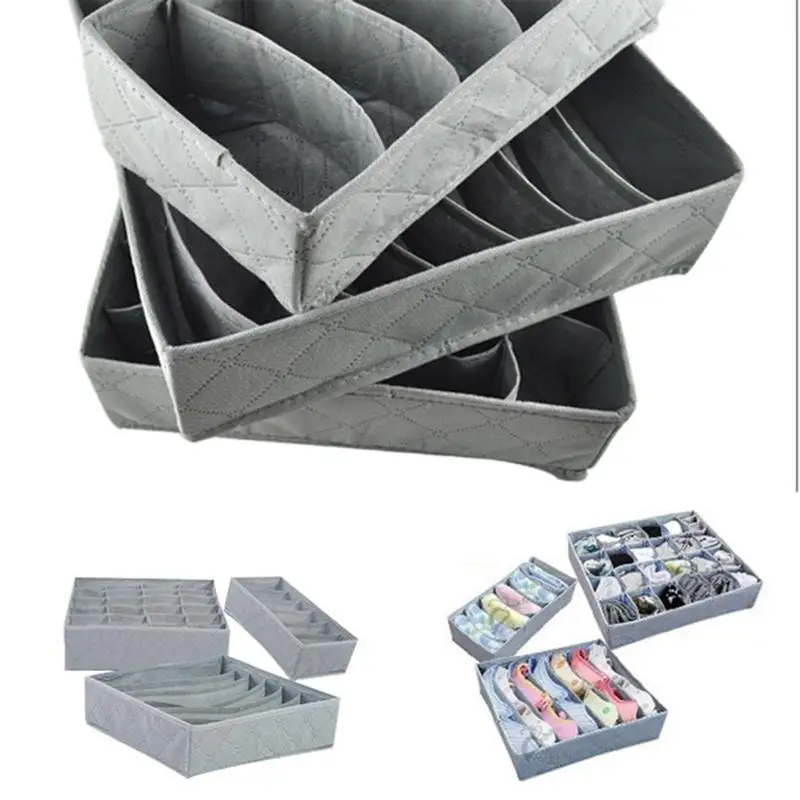 

3 Pcs/Set Storage Boxes Organizer for Socks Home Separated Clothing Underwear Shorts Storage Box Bra Organizer for Wardrobe