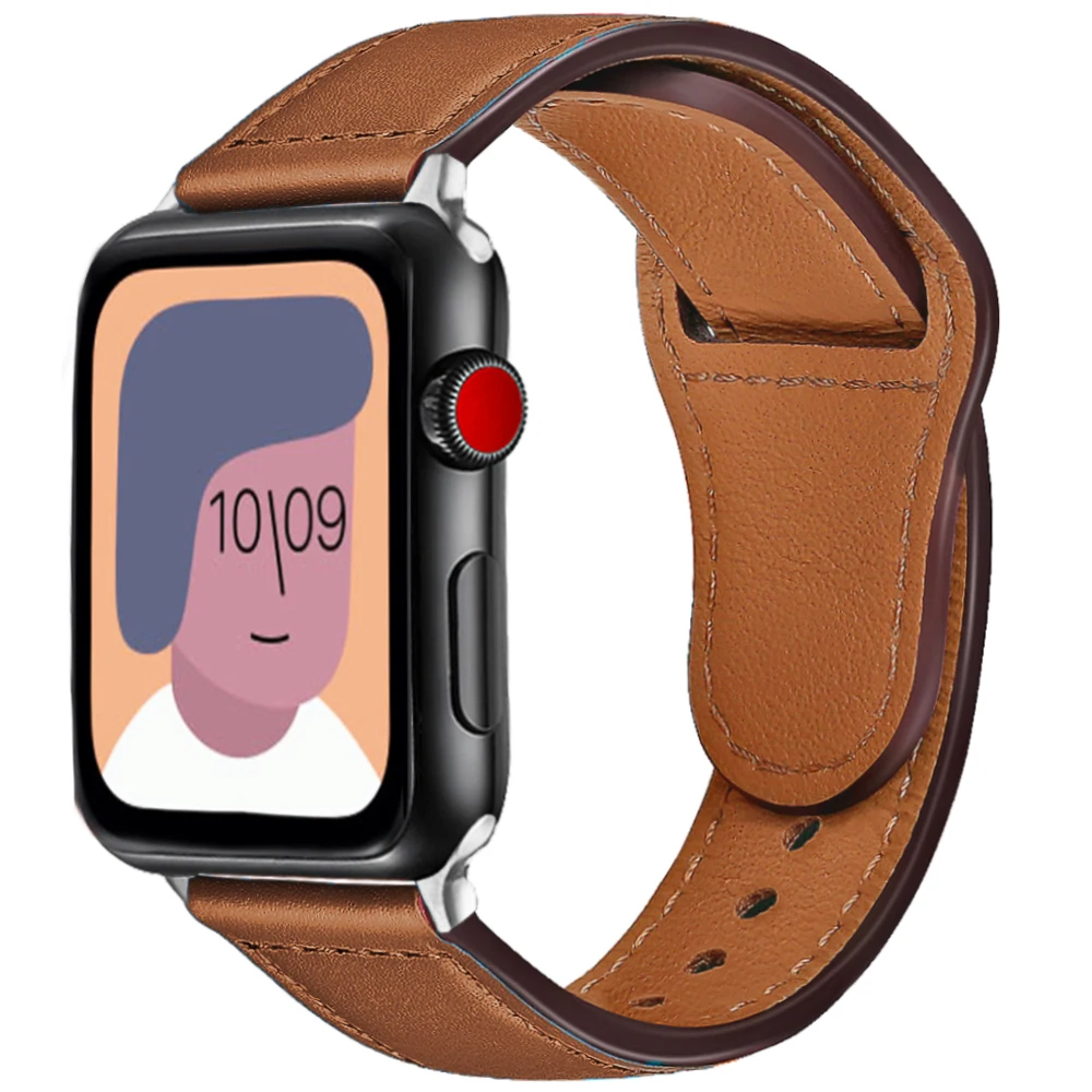 Кожаный ремешок для Apple watch band 44 мм 40 42 38 браслет наручных часов correa iWatch Series 3 4 5 6 se 7