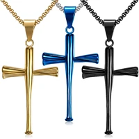 megin d hot sale casual style baseball cross stainless steel mens necklaces for men father friend lover fashion desige gift