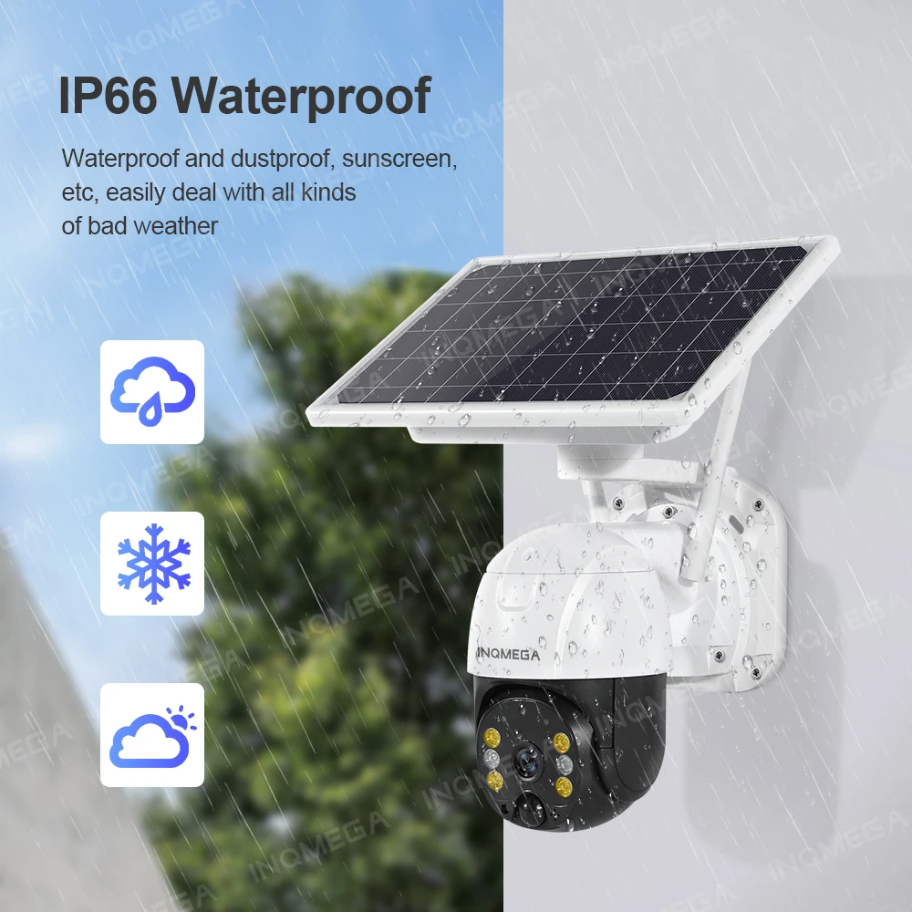 

INQMEGA 1080P ICSEE Solar Camera HD Dual audio Voice Intrusion Alarm Solar Outdoor Monitoring For Outdoor Waterproof Camera