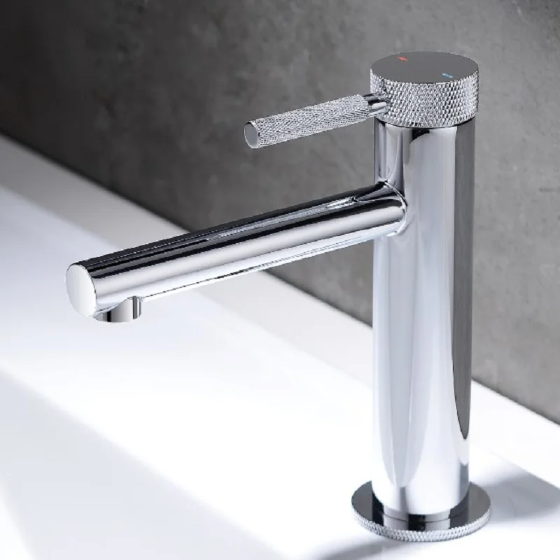 

Bathroom Basin Faucets Brass Sink Mixer Tap Hot & Cold Deck Mounted Red/Brushed Gold Lavatory Water Crane Tap New Arrival