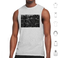 circuit tank tops vest cotton computer circuit board motherboard tron black and white intricate solder silicon valley chip