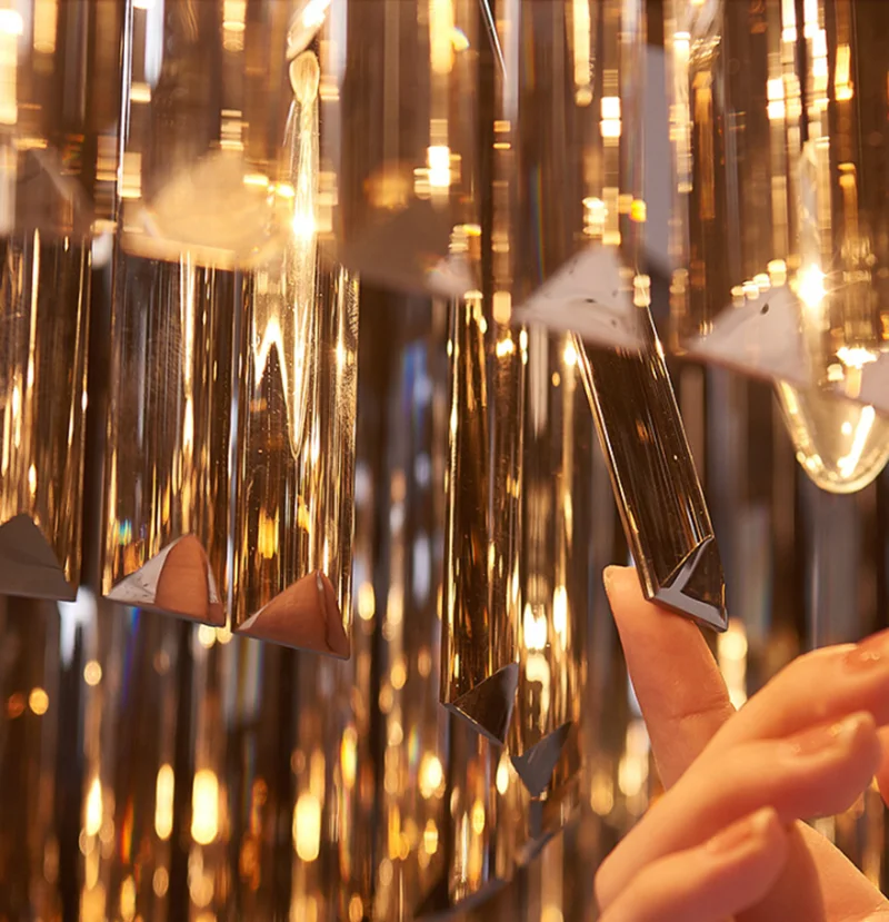 Черная хрустальная люстра светильник ing прямоугольник современный обеденный