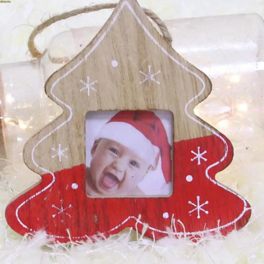 tree red Высокое качество DIY Рождественский кулон-фоторамка звезда деревянная в форме сердца фоторамка современный простой стиль вечерние Декор для дома - Цвет: tree red