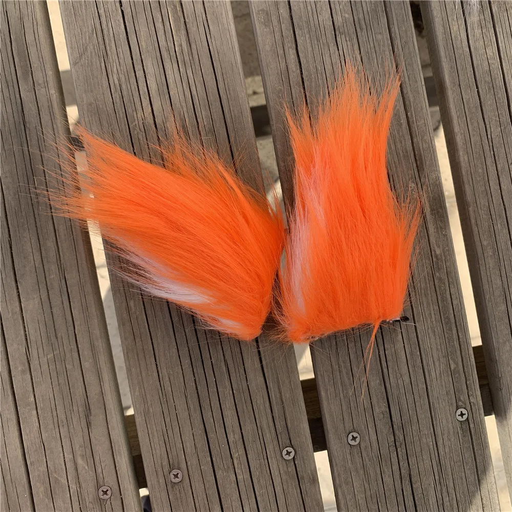 Оранжево белый Пушистый Плюшевый лисий хвост с ушками для косплея костюм на