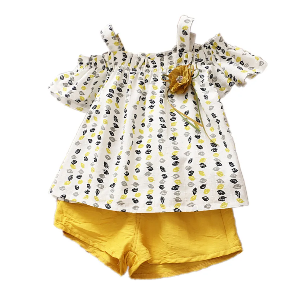 Новинка комплекты одежды для маленьких девочек летняя одежда наряды с короткими