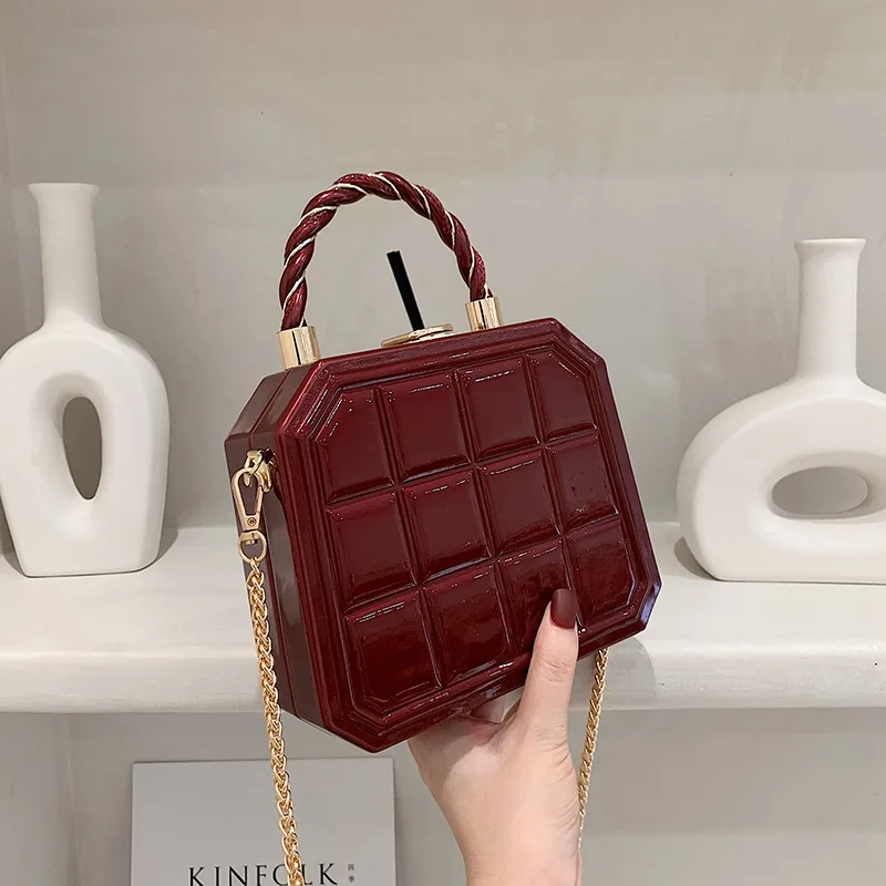 

Women's HandbagsNew type acrylic box small square bag for hand holding