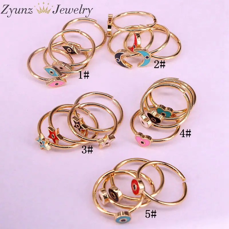 Кольцо с круглым/овальным/сердцем/луной/звездами 10 шт. | Украшения и аксессуары