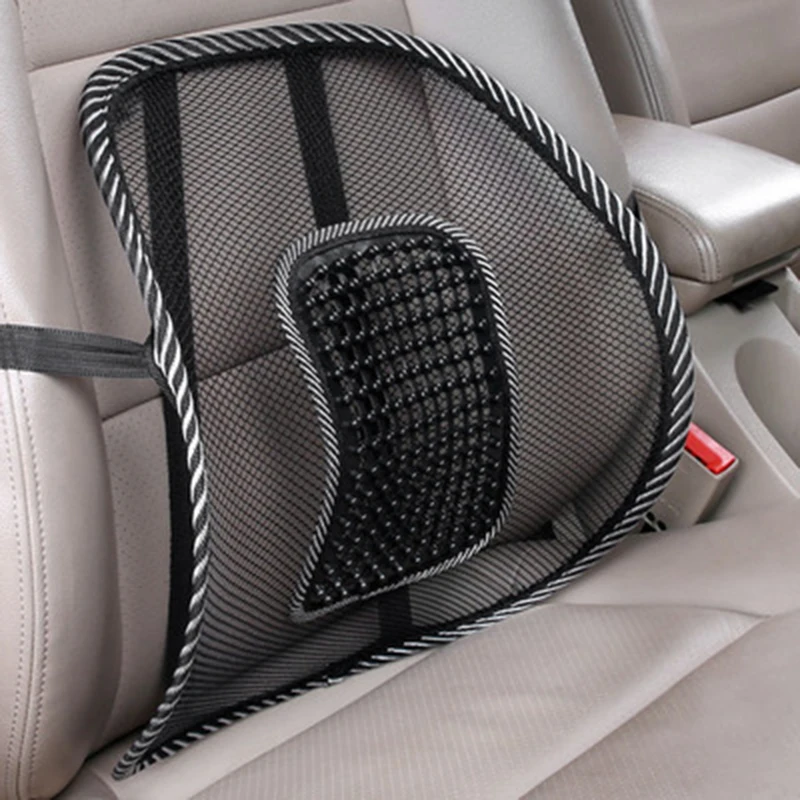 

For Office Home Vehicle Truck 1pc Chair Back Support Massage Cushion Ventilation Mesh Car Lumbar Massage Cushion Accessories
