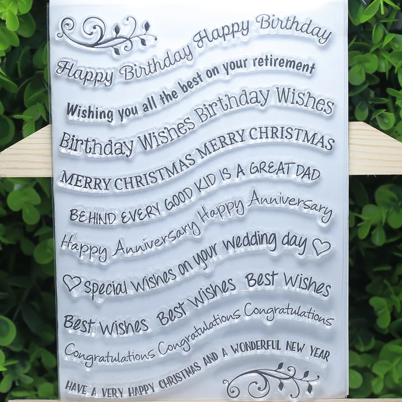 

Multi Words Christmas banners seal love heart banner transparent clear stamp for DIY Scrapbooking/Sewing Fabric/Hand Card Making