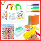 68 шт., Детская сумка с граффити, Мультяшные наклейки, цветная бумага, складные и режущие игрушки для рисования, Детские художественные ремесла, развивающий подарок ZXH