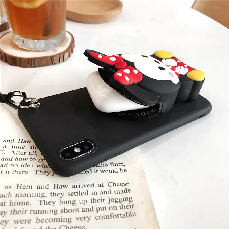 3D бумажник с изображением персонажей из мультфильма чехол для телефона для Samsung Galaxy S6 S7 край S8 S9 S10 Plus, note 8, 9, 10, мягкий монета кошелек силиконовый кошелек Чехол