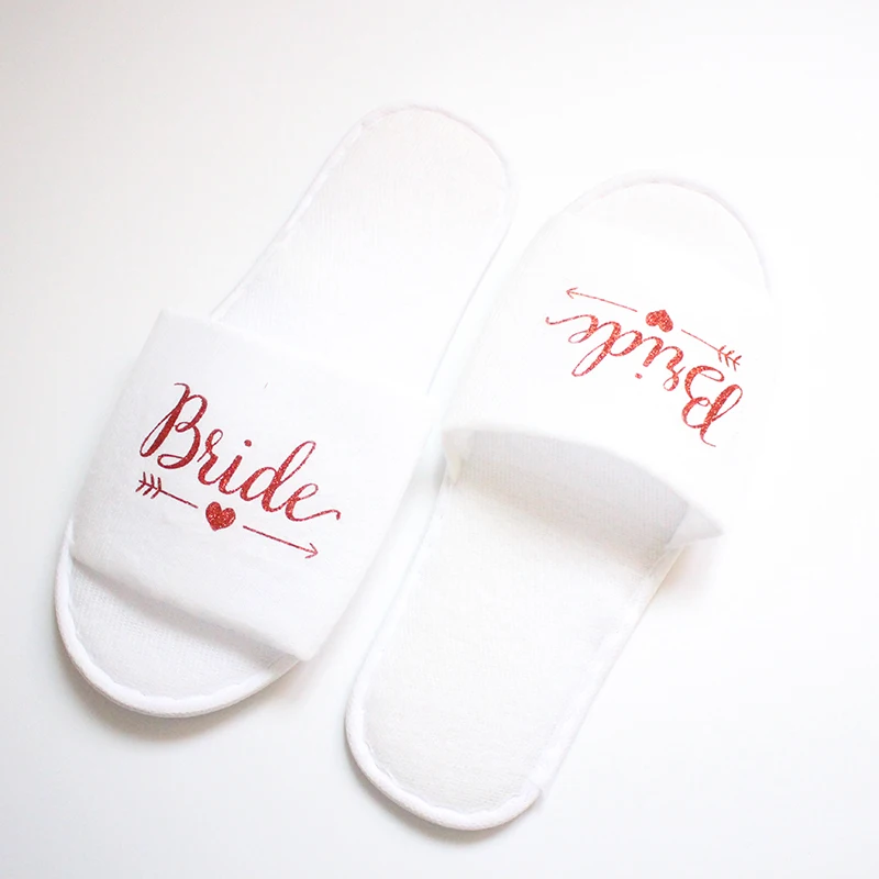 

1pair bride shower bride wedding decoration bridesmaid hen party spa oft slippers ladies bachelorette party supplies gifts