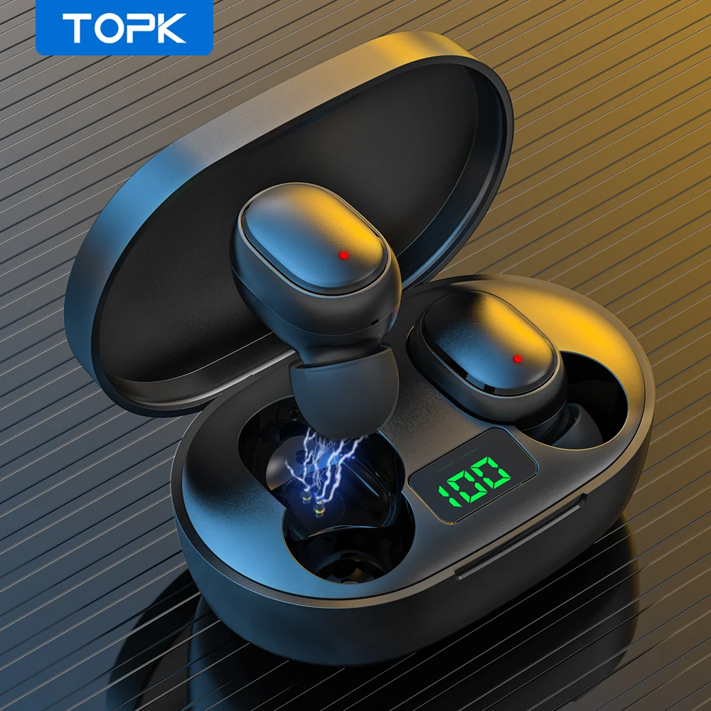 TOPK T24 TWS Bluetooth наушники со светодиодным дисплеем беспроводные стерео звук в ушах
