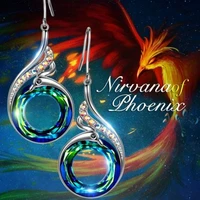 2 colors womans nirvana of phoenix magic crystals dangle earrings 2022 trendy drop hook wedding jewelry gift