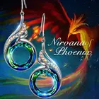 Женские серьги-подвески Nirvana из феникса с волшебными кристаллами, 2 цвета, модные свадебные ювелирные изделия с крючком, подарок, 2022