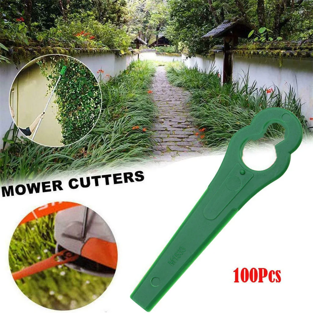 100pcs Plastic Blade Cutter Replace For Cordless Grass Garden Crop Strimmer Blades for Florabest Trimmer | Инструменты