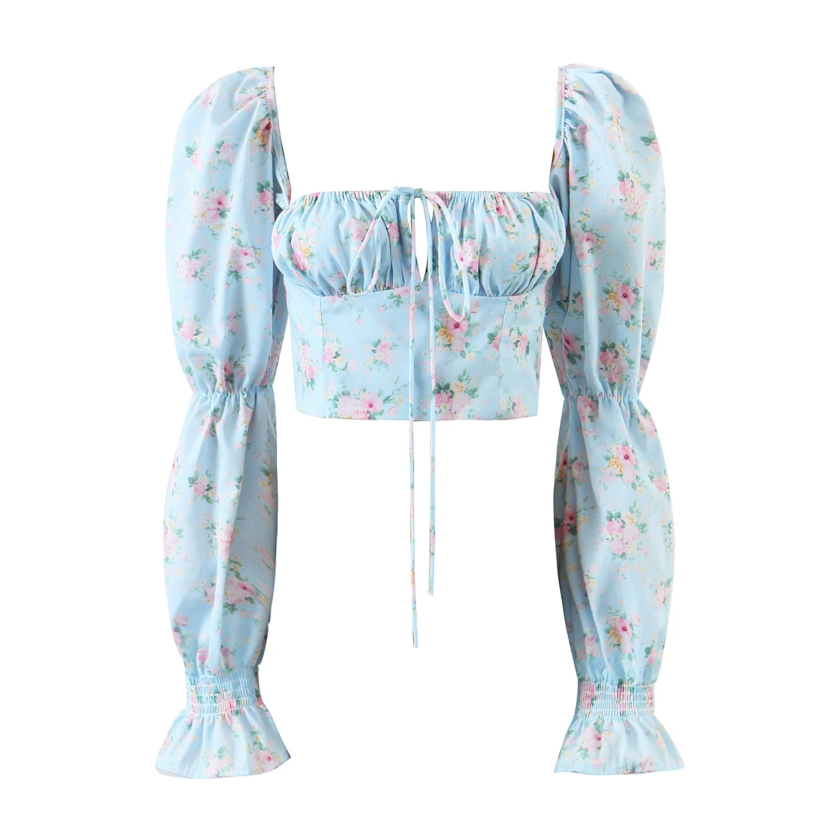 

JC·KILIG Tender French Short Shirt With Long Sleeves and Square Collar L9633