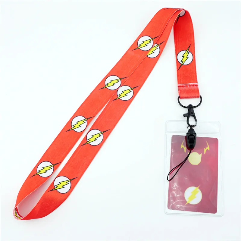 Comics Key Lanyards шейный ремешок ID карта мобильный телефон USB держатель значка красная