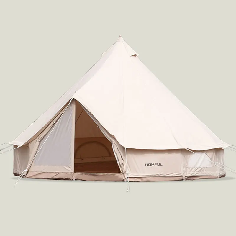 

Outdoor Luxury Cotton Tent 5-8 Person Family Camp Tent Big Space Waterproof Sunshade Adjustable 3-4 M Yurts Travel Tent