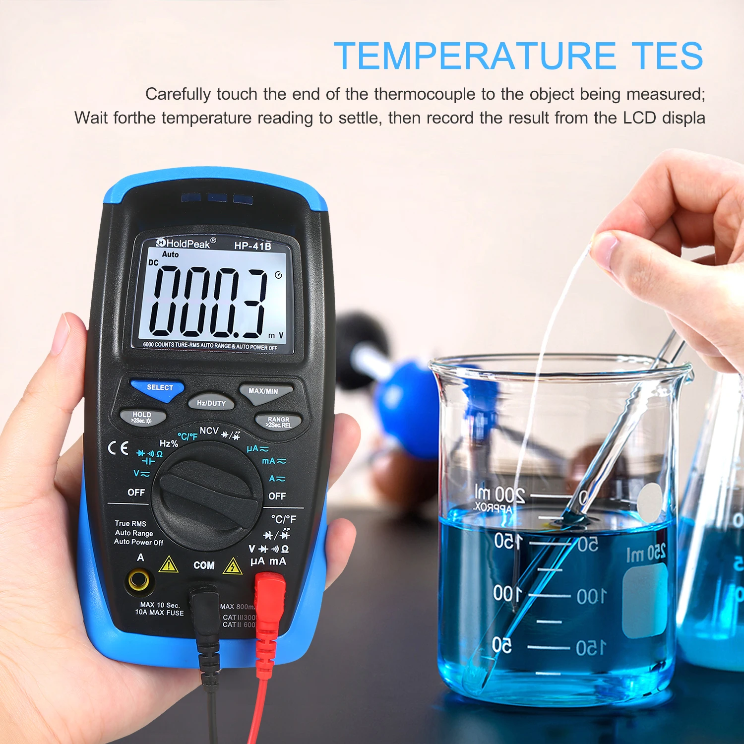 Цифровой мультиметр профессиональный тестер TRMS 6000 отсчетов ЖК-дисплей ручной
