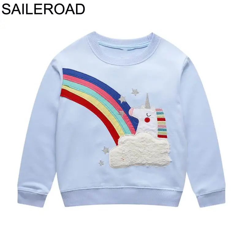 SAILEROAD 2-7лет Животное Кролик Аппликации Девушки Кофты Детская детская одежда Осень Одежда для новорожденных мальчиков Мальчики с длинным рукавом - Цвет: 3084 same picture