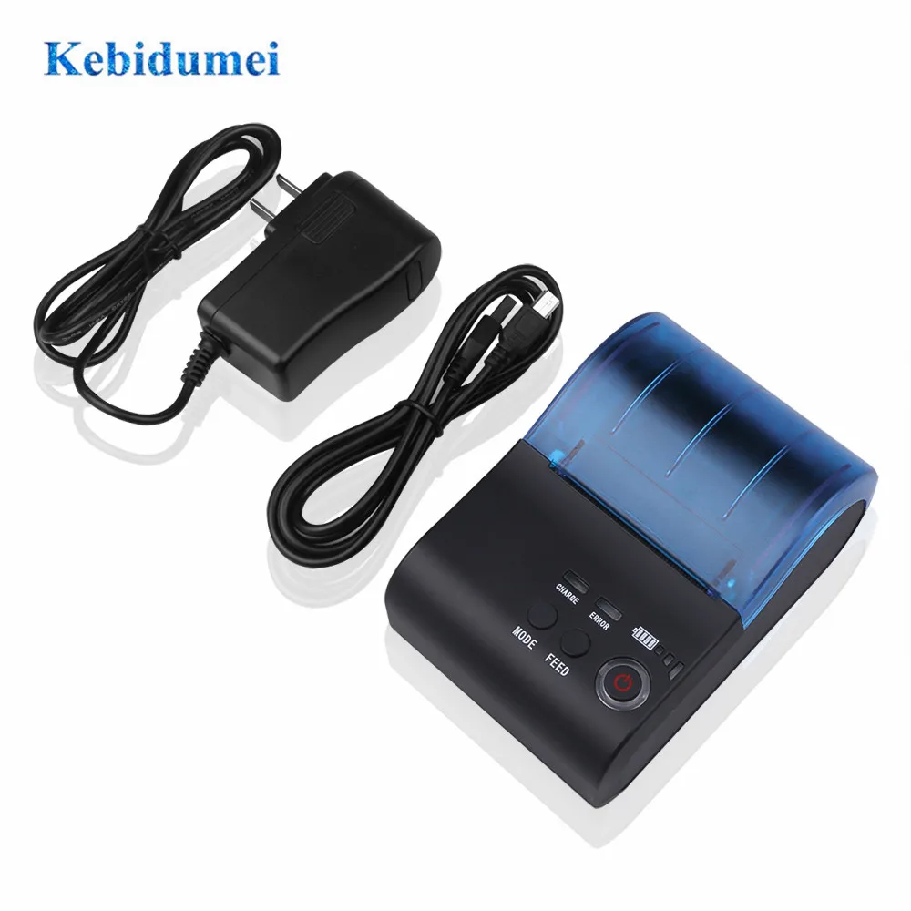 Портативный термопринтер kebidumei карманный Bluetooth принтер мини-квитанция билетов USB