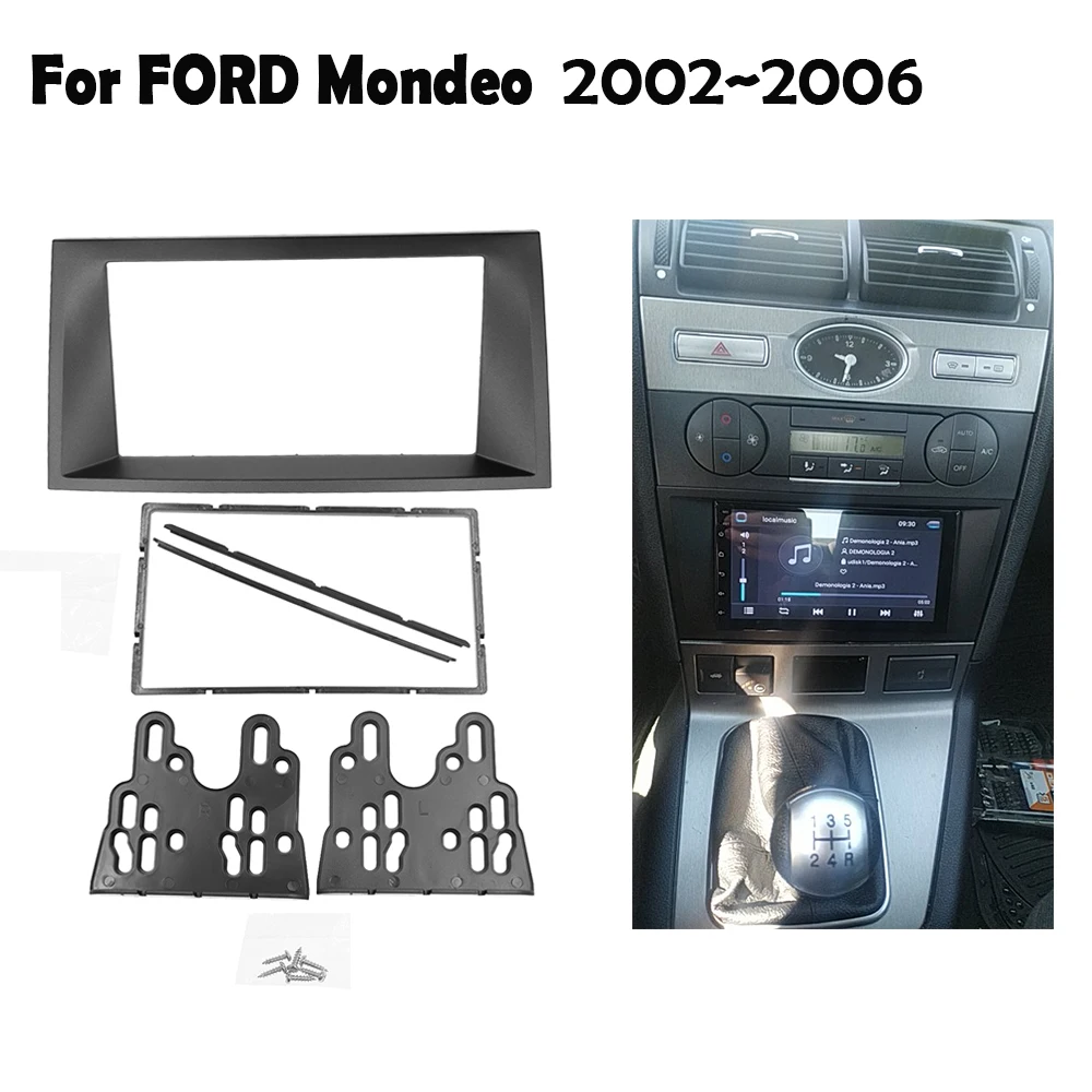Double 2 Din Car Radio Fascia For FORD Mondeo 2002-2006 CD DVD Stereo Frame Dash Panel Installation Kits