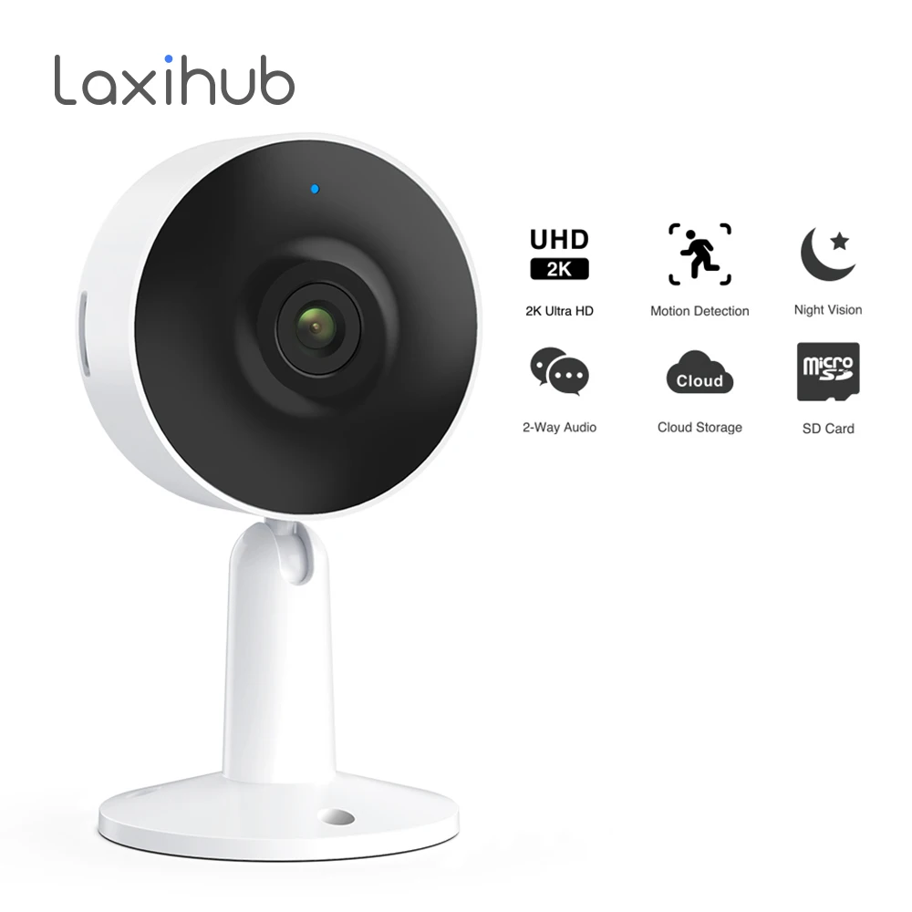  Laxihub UHD 3MP IP мини Камеры Скрытого видеонаблюдения безопасности Видеоняни и радионяни 2K, Wi-Fi, веб-камера в помещении камеры с детектором д…