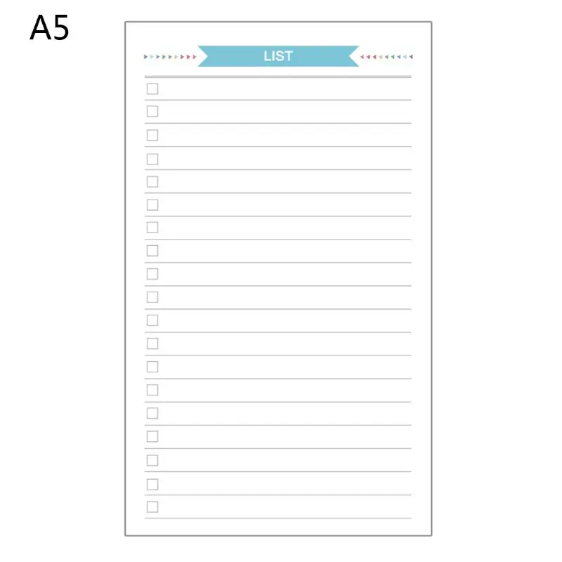 Заполняемый внутренний бумажный дневник с 6 отверстиями планировщик недели