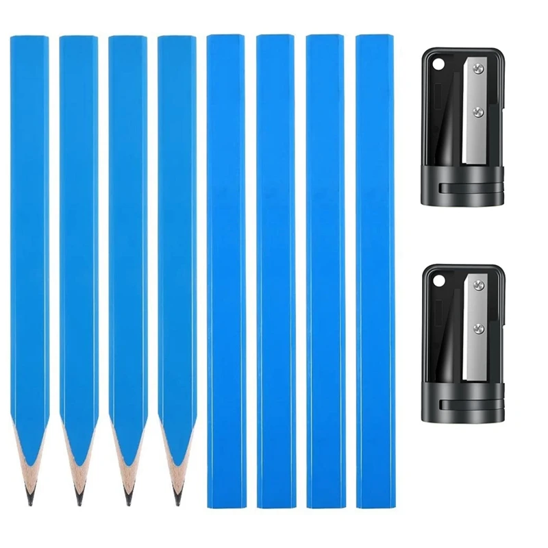 

24Pcs Carpenter Pencil Set With 2Pcs Carpenters Pencil Sharpener Flat Carpenter's Pencil Construction Woodwork Pencil