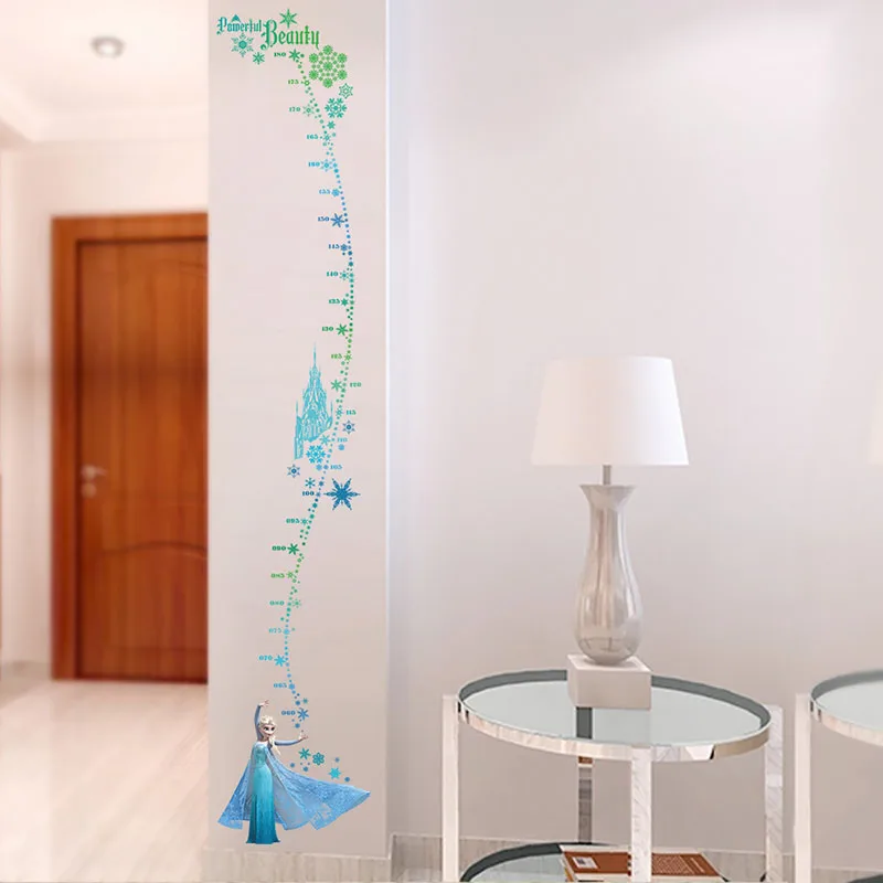 Disney Frozen 2 Анна Эльза диаграмма роста ПВХ наклейки на стену для детской комнаты