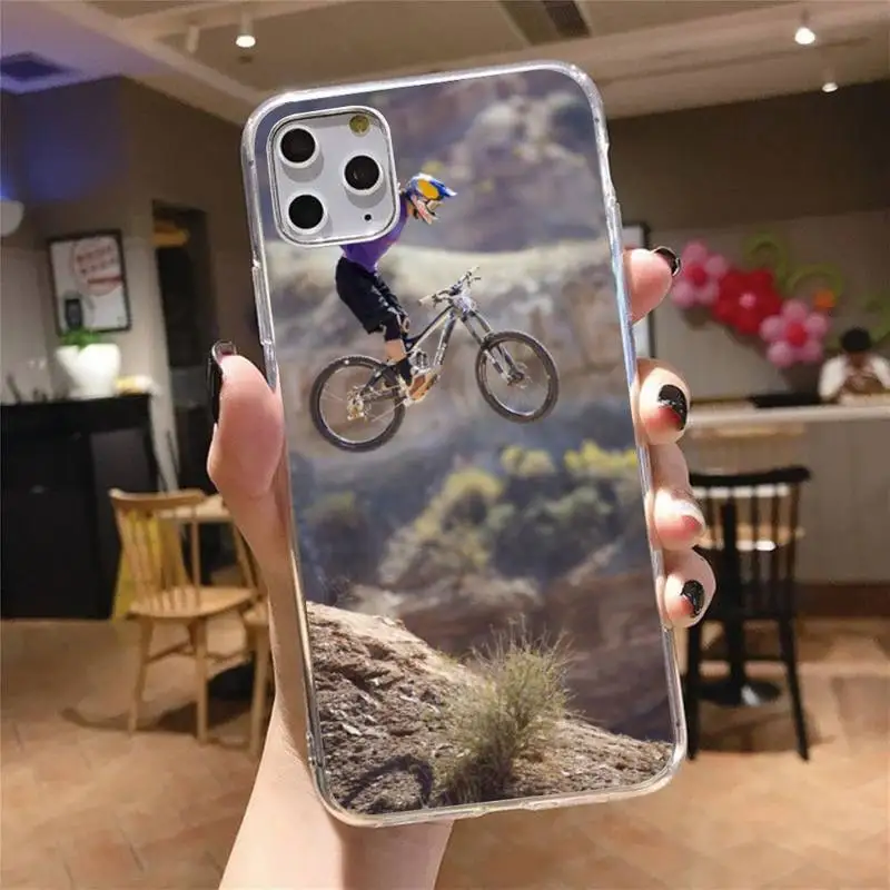 

Sports Mountain bike Bicycle Phone Case Transparent for iPhone 6 7 8 11 12 s mini pro X XS XR MAX Plus