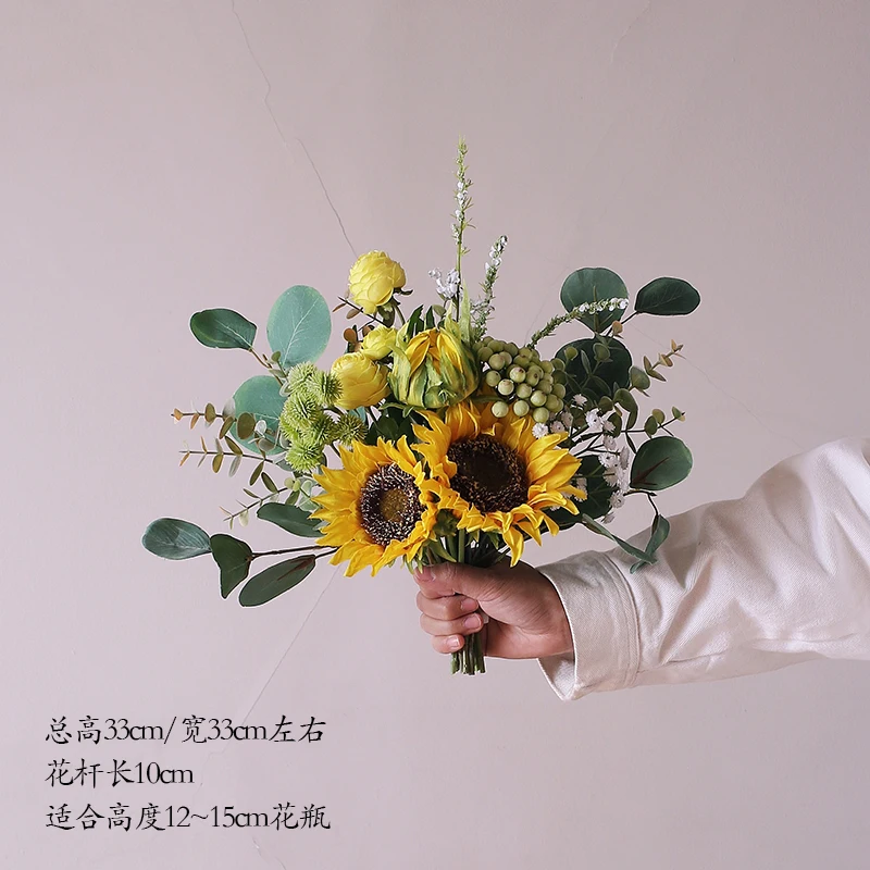 

Non Woven Fabrics Flowers Artificial Flower Bouquet Living Room Light Luxury Rose Bouquet Sztuczne Kwiaty Home Garden EF50SF