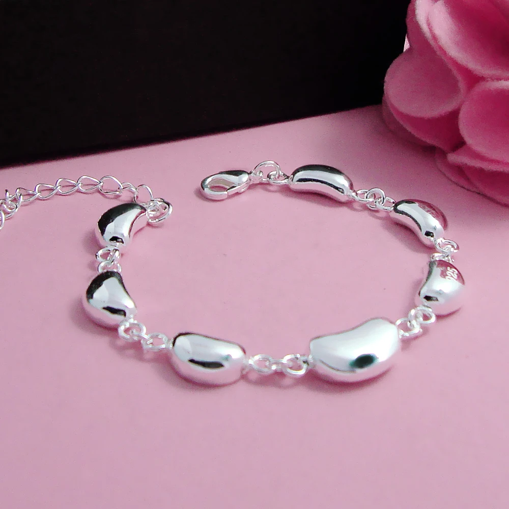 Новый женский Браслет из чистого серебра 925 пробы Минималистичная Серебряная