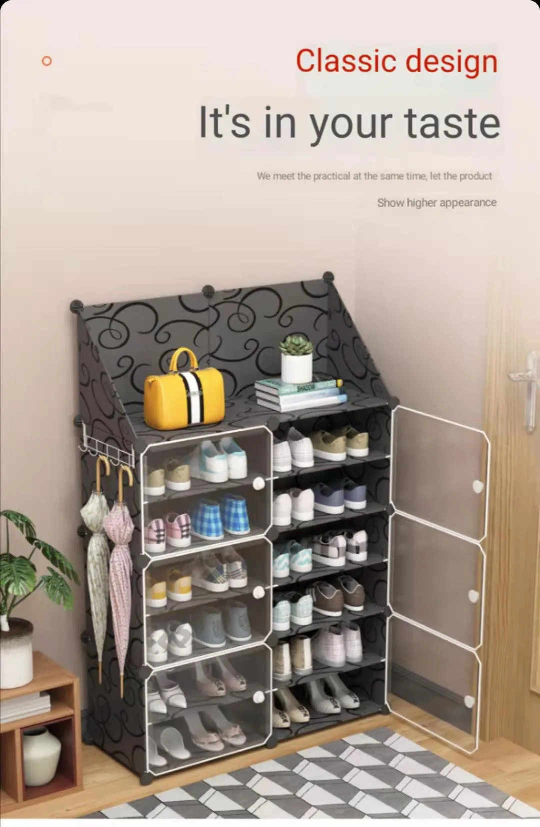 

Porte - chaussures en plastique durable porte - chaussures domestiques portatifs