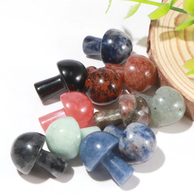 Крошечные 20 шт. грибы драгоценные камни фигурка натуральные резные поделки декор