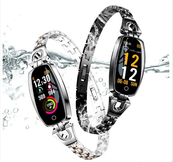 

H8 Women Smart Wristband Fitness Tracker Bracelet Heart Rate Blood Pressure Call Monitor Luxury Watch Band For Female Lady Girl