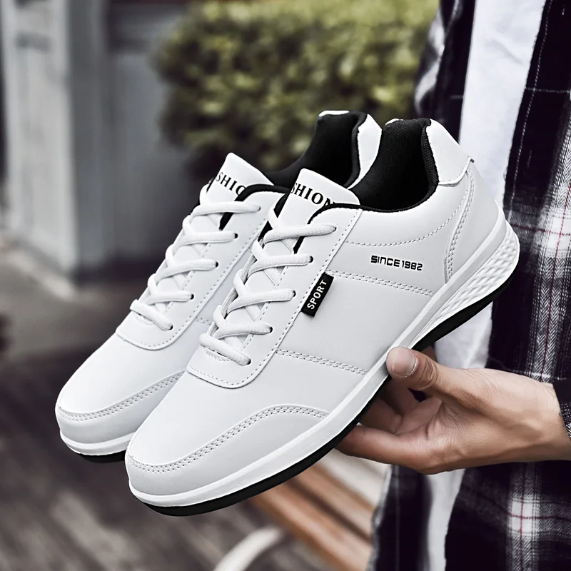 Мужские кроссовки Модная мужская повседневная обувь Кожаная дышащая Легкая для