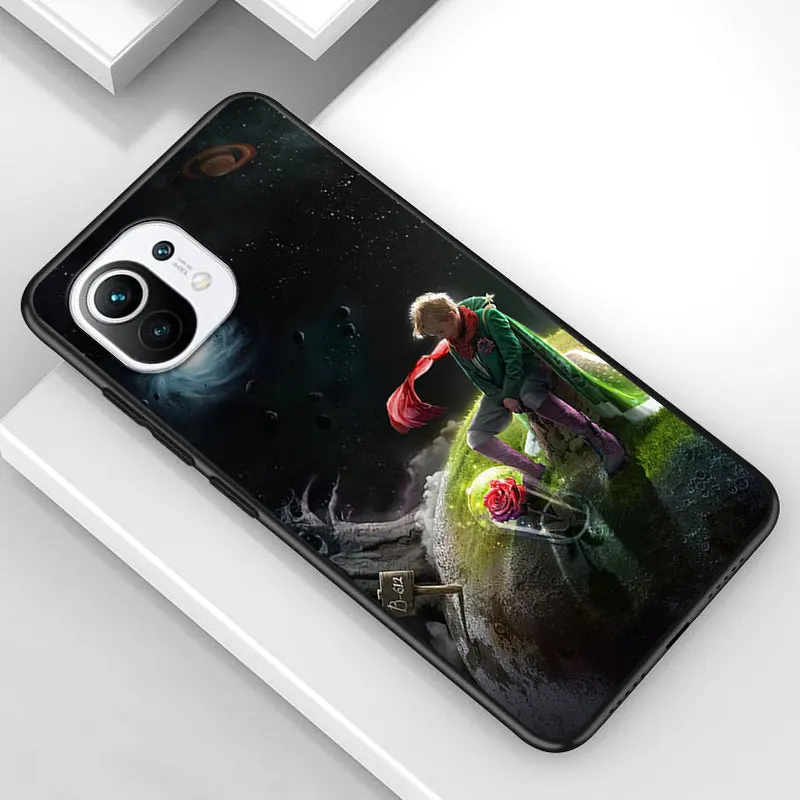 

Cute little Prince for Xiaomi Mi 11 10T Note 10 Ultra 5G 9 9T SE 8 A3 A2 A1 6X Pro Play F1 Lite 5G Black Phone Case
