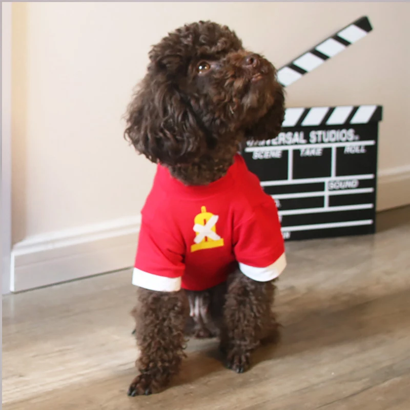 Модная одежда для собак красная белая домашних питомцев пальто маленьких и