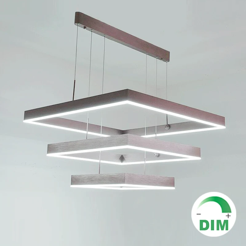 

Hanging wire square pendant lamp LED modern aluminum droplight hanging light sitting living dinning room changeable pendant lamp