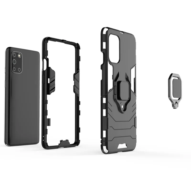 Shockproof Bumper For OnePlus 8T Case For OnePlus 8T 8 7 Pro Silicone Armor Hard PC Stand Protective Phone Cover For OnePlus 8T