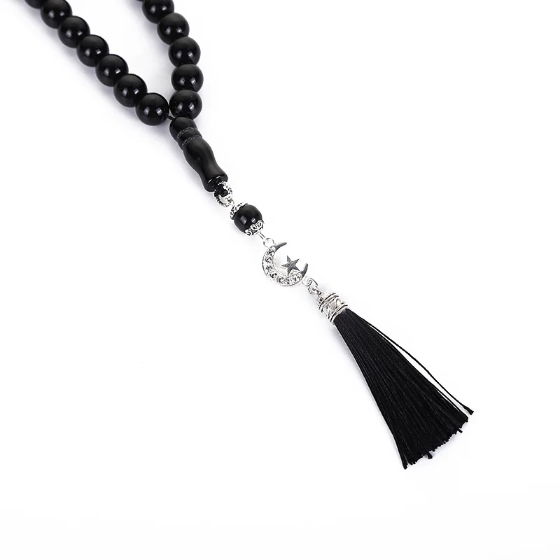 

Tasbeeh agate black round decorative beads 33/99 Islamic rosary muslim rosary tasbih jewelry rosary misbaha free shipping