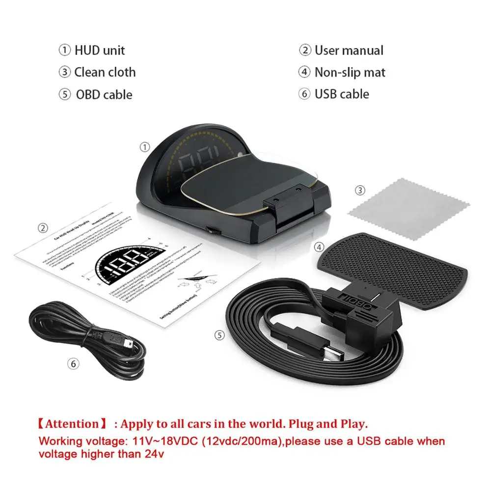 C700S зеркальный дисплей HUD с высоким разрешением OBD2 GPS Спидометр бортовой