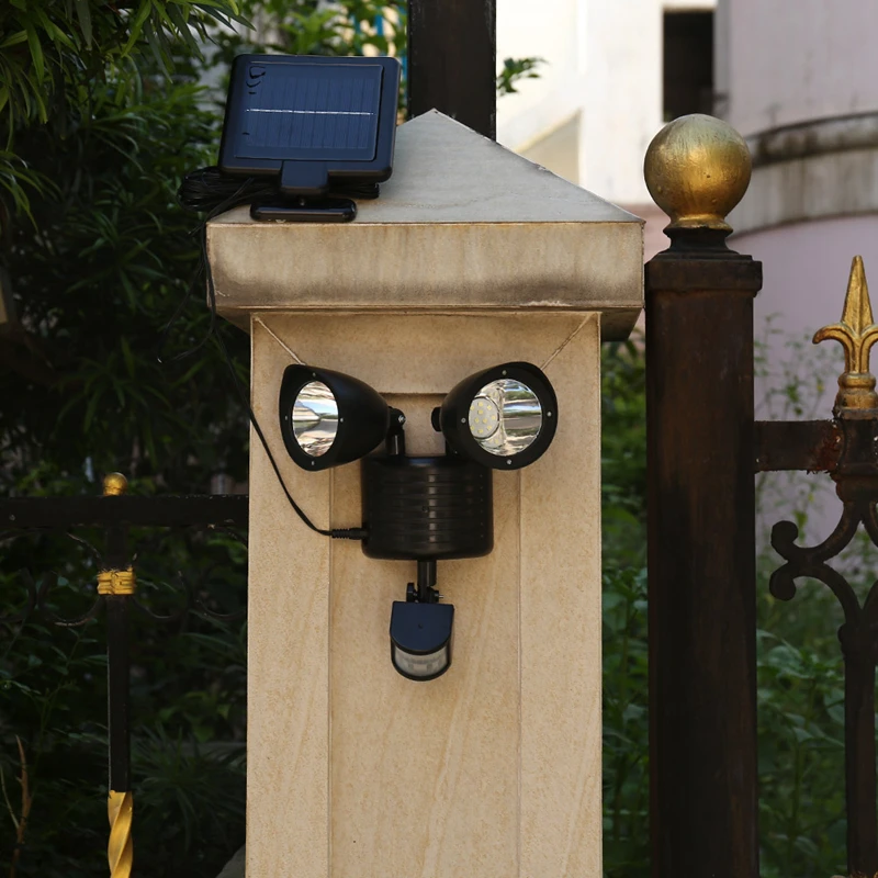 

AiLESEN 22 LED Solar Power Light Double Head Human Body Motion Sensor Pathway Outdoor Waterproof Energy Saving Spotlight