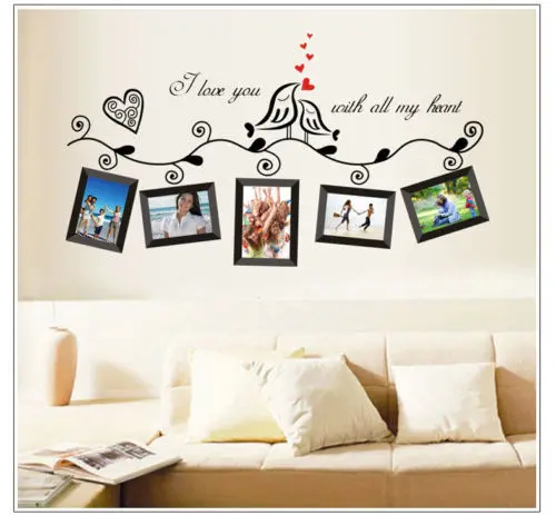 Наклейка на стену с изображением семейного дерева большая виниловая фоторамка