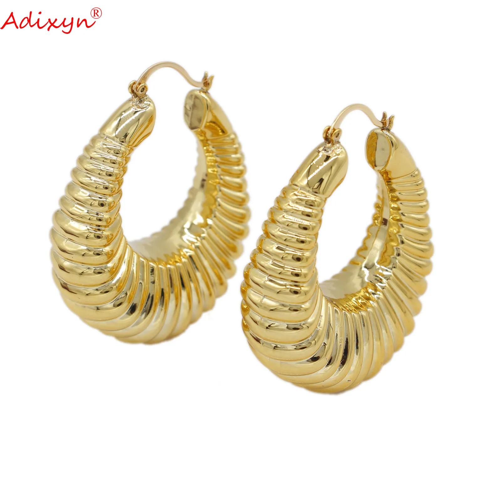 

Adixyn Trendy Hoop Earrings Gold Color Jewelry African/Dubai/Middle east Party Birthday Female Gifts N120612