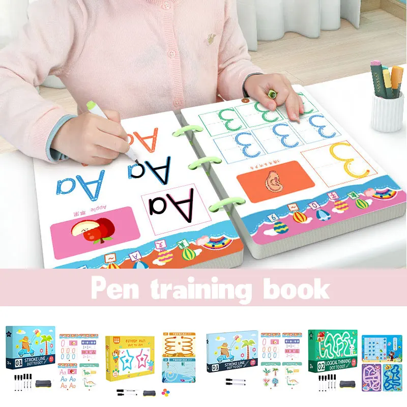 

Magical Tracing Workbook for Kids Preschool Educational Toys with Erasable Pen Logical Thinking Training For Kids Children Toys